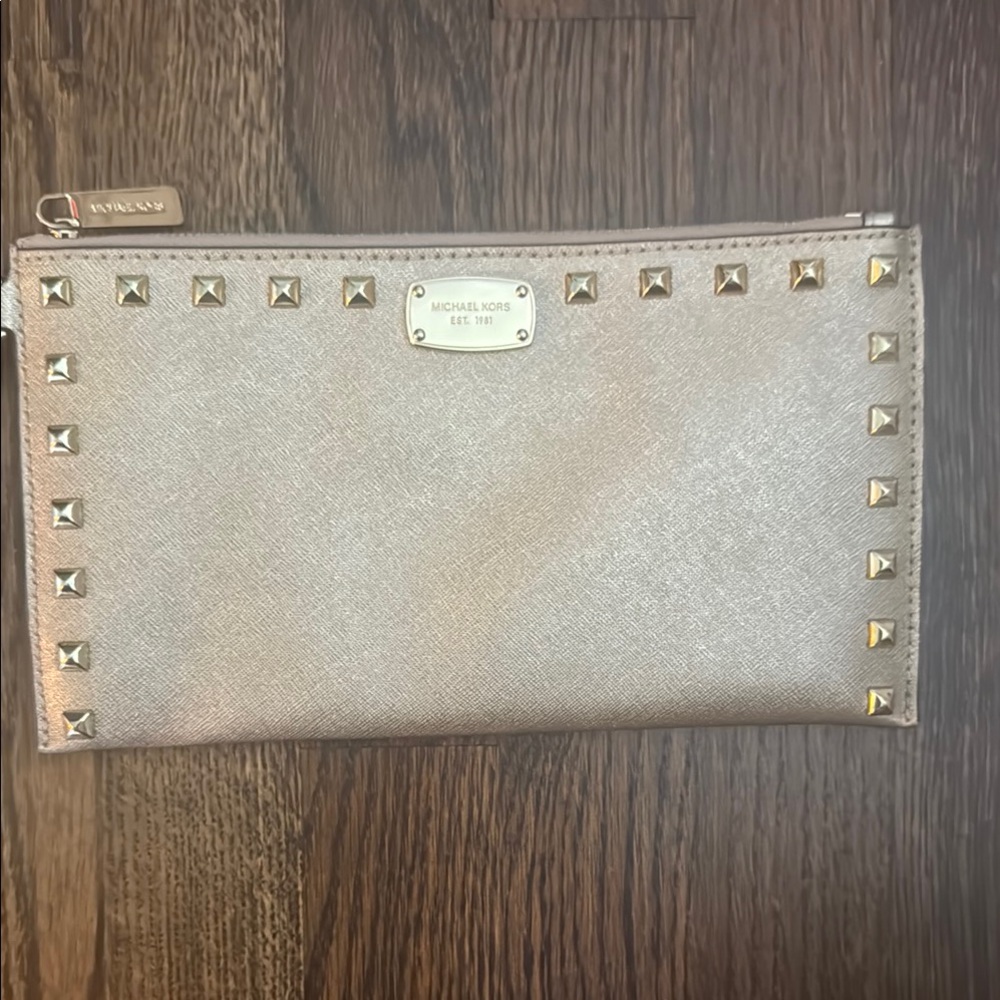 Michael Kors Metallic Gold Studded Pouch